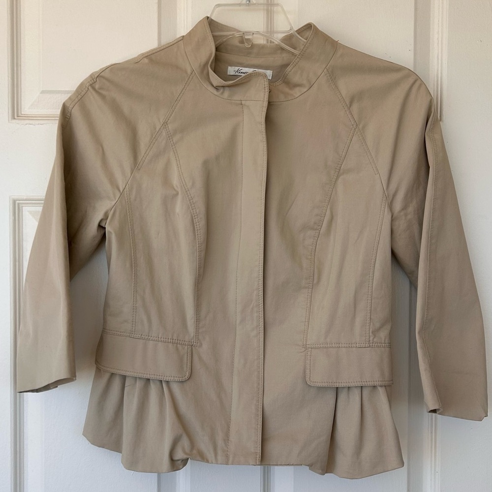 Kenneth Cole Women’s Tan Peplum Jacket Size 8